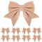 8 Pack Glitter Pink Gold Christmas Bows Christmas Tree Bows 6 inch Wide, Rose Gold Bows for Christmas Tree Decorations Gift Wrapping Ornaments Xmas Wreath Bows Garland Crafting Decorations Bows