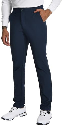 Pioneer Camp Herren Golfhose Stretch Atmungsaktiv Elastischer Bund Lang Golf Pants mit Funktionelle Taschen Dunkelblue Navy Größe:32