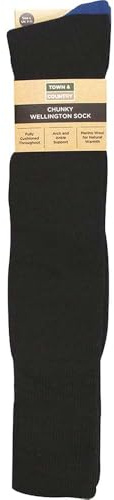 Town and Country Navy Chunky Wellington Boot Socks 7-11