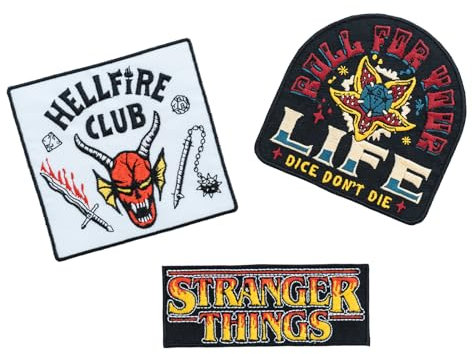 Grupo Erik Iron On Patches for Clothing - Stranger Things Merchandise | 3 Sew On Patches for Clothing & for Backpacks, Backpack Accessories | Stranger Things Gifts Under 15 Pounds