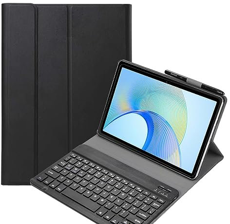 FKQLH Tastatur Hülle für Realme Pad 2 Lite 10,95 Zoll mit Tastatur Magnetische Kabelloser Bluetooth Abnehmbare Englisch QWERTY Schutzhülle, Schwarz
