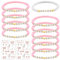 YUNYAKARSA JGA Accessoires Frauen für Junggesellenabschied Frauen, 12 Stück Team Bride Armbänder + 2 Stück Aufkleber, Team Braut Armbänder für JGA Deko Bride to Be Deko(Rosa)