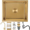 Évier Cuisine 38x38cm,Or Évier de Cuisine,Évier Acier Inoxydable 201,Évier Cuisine avec Égouttoir et Siphon,Lavabo Cuisine,1 Lavabo Évier encastrable