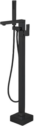 BiaoTeng Robinet de Baignoire Sur Pied avec Douchette Laiton Chaude et Froide Monocommande Mitigeur pour Baignoire Ilot Noir