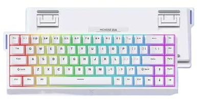 QPSJXN Mchose Ace 60 Pro 68 Magnetic Switch Hot Swappable RGB Mechanische Tastatur anpassbare -Tastatur für PC -Spielerzubehör(68 White Uranus)