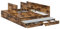 vidaXL Stauraum Bettgestell Geräucherte Eiche 160X200 cm Massivholz Reichlich Schubladen Zeitgemäßes Design Einfache Montage Indoor Schlafzimmermöbel Lösung Unter Erwachsenen Modern