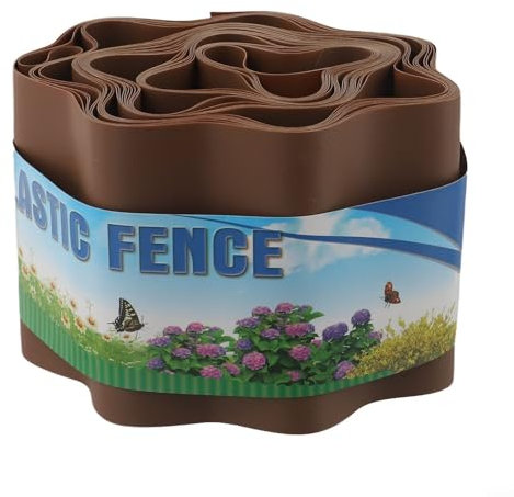 Gewellte Garteneinfassung, Landschaftseinfassung, wasserdicht, flexibel, Rasenkante, Grenzzaun zum Trennen von Rasen und Blumenbeeten (10 cm x 9 m)