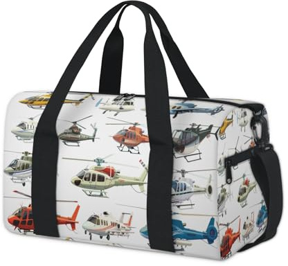 Flugzeug-Helikopte-Sport-Seesack für Kinder, Mädchen, Jungen, Damen, Herren, Übernachtung, Wochenender, Reisetasche, Tragetasche, Fitnessstudio, lässige Seesack