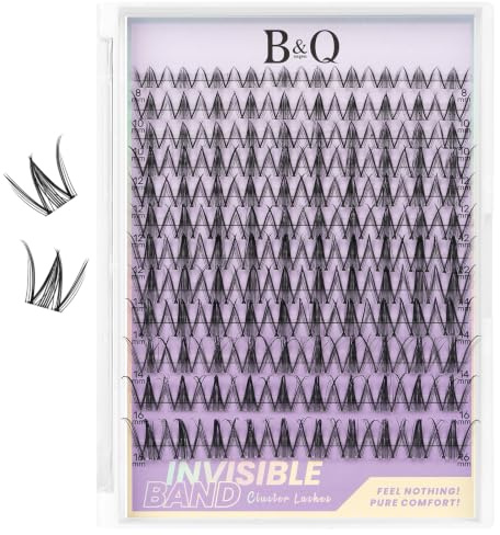 B&Q Lash Extension Set 120PCS Snow Lotus Lash Clusters 8-16 mm MIX | ltradünnes unsichtbares Band für nahtlosen Übergang Wispy Manga Look Natürliche DIY Wimpern Extensions Bis zu 7 Tage Halt
