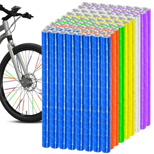 ZUPAPJO 72 Stück Speichenreflektoren Fahrrad, Speichenreflektoren Fahrrad Bunt, 6 Farben, 360° Rundum Sichtbarkeit Fahrradspeichen Reflektoren, Geeignet für Nachtfahrten und alle Fahrradtypen