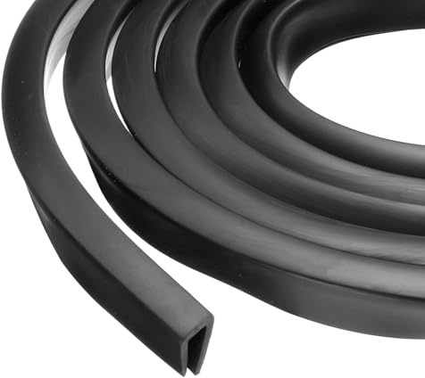 PATIKIL Borde De Goma 8m/26.25ft Longitud Canal U De Goma Tira De Sellado | Protectora, Para Bordes De 6mm, Para Puertas De Auto Planchas De Acero, 10mm Ancho x 16mm Alto