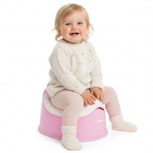 SUN BABY Toddler Potty Chair 18-36 Months - Dark Pink-White | Ergonomic backrest, removable insert for easy cleaning
