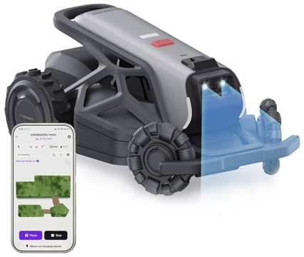 AirSeekers Tron SE Mähroboter, Roboter rasenmäher bis 1500m²,Antennenfreie NetRTK+KI-Vision, Hangneigungserkennung bis 65%, 80-Zonen-Steuerung, individuell anpassbares Mähen, wasserdicht nach IPX6