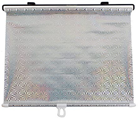 sourcing map Plateado Parasol Retráctil Cortinilla de Luna Parabrisas 130cm