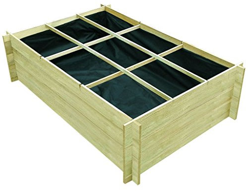 Festnight Hochbeet Pflanzkasten Pflanzbeet Gemüse Blumenbeet aus Holz 150x100x40cm mit 9 Fächer