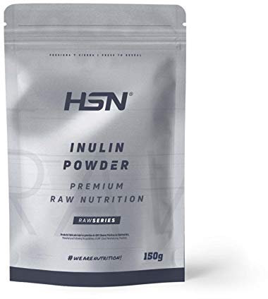 Inulina en Polvo de HSN | Sabor Natural 150 g = 50 Tomas por Envase Prebiótico 100% Natural Fibra procedente de la raíz de la Achicoria | No-GMO, Vegano, Sin Gluten