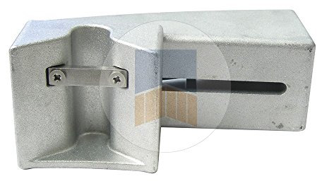Boîtier V de réception en applique en Aluminium avec gâche pour serrure de portail coulissant à encastrer. - Noir Ral 9005