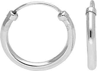 Petites Créoles Or Blanc 9 Carats 10mm