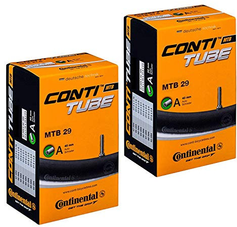 Continental MTB 29 x 1.75-2.5 Mountain Bike Inner Tubes - 40mm Schrader Valve (Pair) - with FREE Ano Adapters