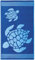 Delindo Lifestyle Frottee Strandtuch Tropical Turtle blau, 100% Baumwolle, Strandlaken ist 100x180 cm groß