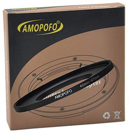 46mm to 67mm Metal Step Up Ring Adapter for Canon,Nikon,Sony,Fuji, Camera Lenses & UV,ND,CPL Camera Filters, Made from CNC Machined Space Aluminum with Matte Black Electroplated Finish