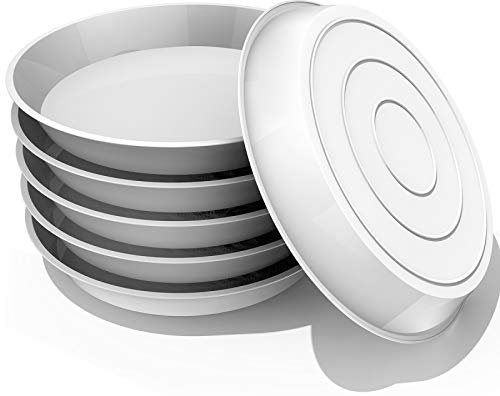 UPMCT Lot de 6 soucoupes pour plantes - 10, 15, 20, 25, 30, 30 cm - Durable - Pour intérieur et extérieur - Accessoires de conteneur de plantes (25,4 cm, blanc)