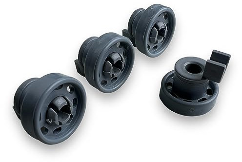 DL-pro Set de 4 Roulettes pour panier de lave-vaisselle supérieur compatible avec Bosch Siemens 00424717 424717 Küppersbusch 424090 Whirlpool 481252878025 Indesit Ariston Hotpoint C00481565