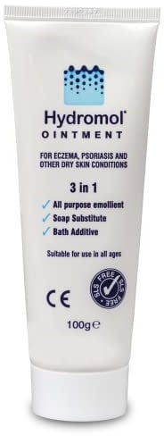 Hydromol Ointment 100 g tube, for the Management of Dry Skin, Dermatitis, Eczema, Psoriasis, suitable for all ages, soothes and calms itchy skin, and helps to prevent flare-ups.