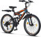 Licorne Bike Strong V Premium Mountainbike in 24 Zoll - Fahrrad für Jungen, Mädchen, Damen und Herren - 21 Gang-Schaltung - Vollfederung - Schwarz/Blau/Orange