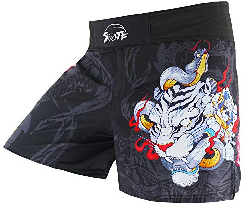 SUOTF - Pantaloncini MMA da uomo, pantaloncini da boxe BJJ da uomo, Grappling, S