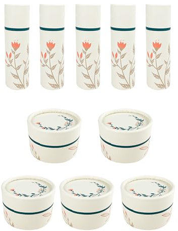 Wachsmann - leere Lippenbalsam Behälter - 10 teilig - Lippenstifthülsen aus Pappe - 5 Tiegel, 10 ml und 5 Hülsen, 10 ml