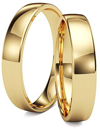 Kolibri Rings Eheringe Gold 333 Paarpreis Trauringe Verlobungsringe Massiv Gelbgold 100% Made in Germany (Ohne Diamant)