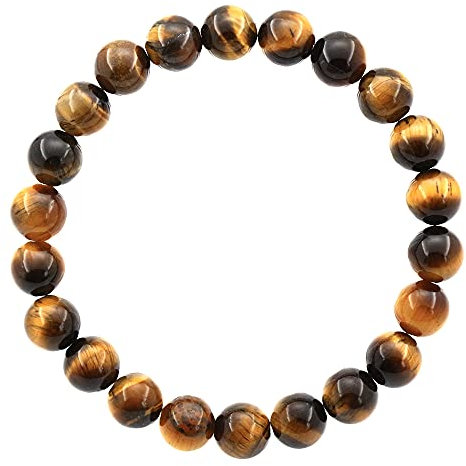 Ouubuuy Tigerauge Armband,8mm Heilsteine Armband, Edelstein Armband Damen, Stein Armband Damen,Armband Perlen Damen,Armband Damen Perlen