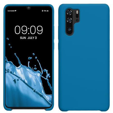 kwmobile Hülle kompatibel mit Huawei P30 Pro Hülle - Silikon Handy Case - Handyhülle weiche Oberfläche - kabelloses Laden - Karibikblau