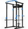HyGYM Multi Gym Squat Rack Heavy Duty Weight Lifting Power Cage & Pull Up Bar (Blue)