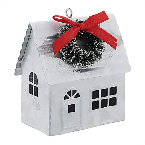 Galvanized Metal Farmhouse Christmas Ornament, Primitive Holiday Tree Decorations, Country Farm House Décor by Christmas Market Ornaments