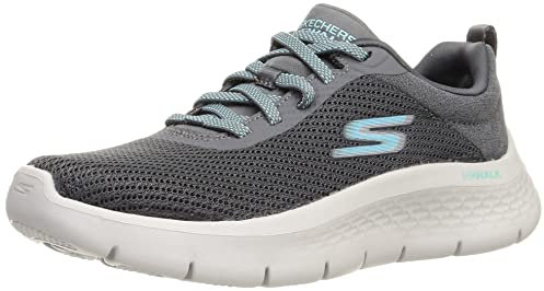 Skechers Go Walk Flex Alani Zapatillas Deportivas para Mujer, Carbón/Turquesa, 37 EU