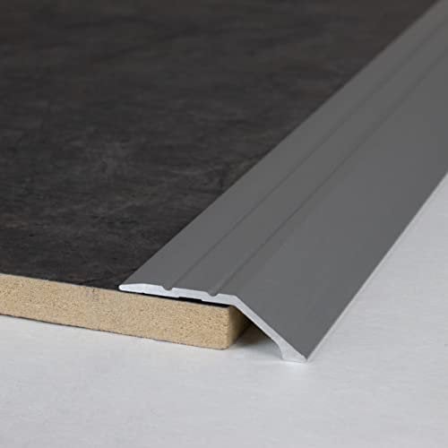 PROVISTON profilé de finition | Alu anodisé | Argent | Largeur 34 mm | Hauteur 8,5 mm | Longueur 1000 mm | À visser | Barre de seuil de rattrapage | Barre de seuil | Barre de jonction | 1 pièce