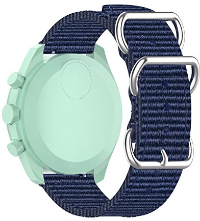 BoLuo 20mm Uhrenarmbänder für Omega Swatch, Nylon Ersatzband Uhrenarmband Armband für Garmin Venu 2 Plus/Vivomove Sport/Venu SQ/Huawei Watch GT3 42mm/ Coros Pace 2 /Coros Apex 42mm (blau)