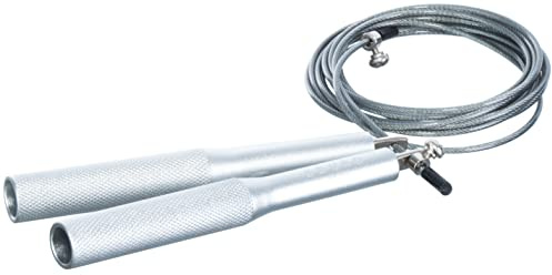 Brandsseller Corda per saltare fitness in acciaio, 3 m, regolabile con giunto sferico a 360 gradi Speed Rope Rope Slittamento e normale salto della corda, con esempi di esercizi