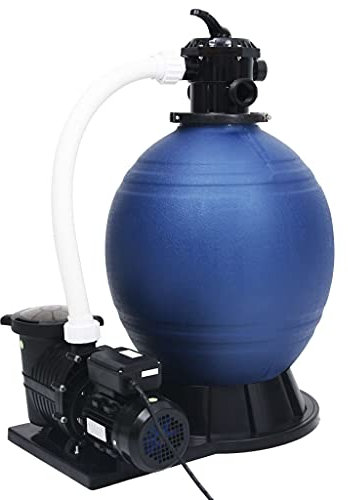 INLIFE Filtro a sabbia con valvola a 7 vie e pompa da 1000 W blu nero
