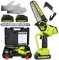 Mini Tronconneuse a Batterie, 6 Pouces Tronconneuse Electrique Sans Fil, 2 Batteries 2Ah avec Chargeur, Mini Tronconneuse pour Couper le Bois Dans le Jardin et la Ferme, Installation Sans Outil