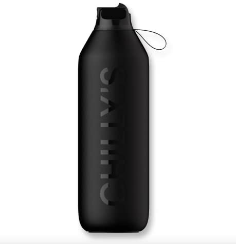 Generico Chilly Serie 2 FLIP Black 1000 ml Bottiglia in Acciaio Inox Senza BPA. Riutilizzabile.