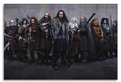 ELedvb The Hobbit Poster Zwerge Leinwand Poster Dekorative Gemälde Leinwand Wandposter und Kunstbild Druck Moderne Familienzimmer Schlafzimmer Dekor Poster 08x12inch (20x30cm)
