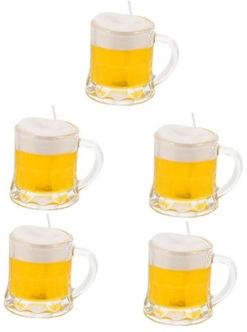 HOMSFOU Bierglas Kerze 5st Bierkrug Kerze Klares Bierglas Hochzeit Weingläser Hochzeitsdeko -bierglas Für Erwachsene Bierglas Für Party Die Blase Schmücken Modell Aromatherapie Mann Weinglas
