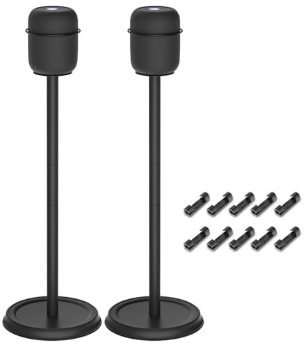Homepod Heavy Duty Speaker Stand Compatible with 1st & 2nd Gen Homepod, 2 Pack-Black, Easy to Install