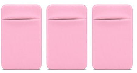 Rumyve3pcs Mobile Phone Pocket Self-Adhesive Card Holder,Multi-Functional Mobile Phone Card Sleeve ID Card Ultra-Thin Flexible,Credit ID Card Mobile Wallet Compatible(Black)