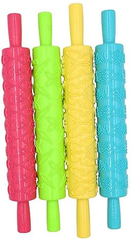 Generisch Teigroller, Knetroller mit verschiedenen Mustern, 25 cm