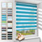 Zarnan Doppelrollo Klemmfix ohne Bohren Türkis 100x130cm(Stoffbreite 96cm) Duo Rollo Blickdicht Zebrarollo Rollos für Fenster ohne Bohren für Wohnzimmer Küche Büro lichtdurchlässig und verdunkelnd