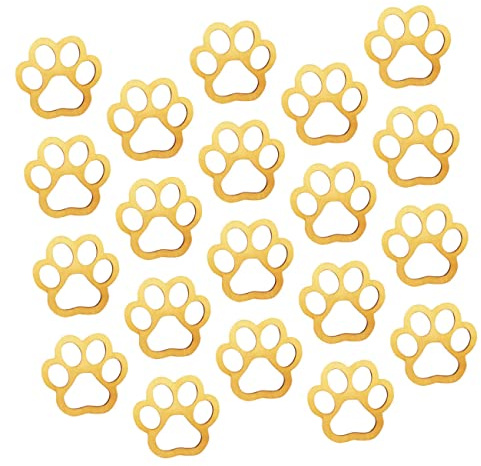 DIYEAH Hundepfoten Holz Ausschnitte Unbehandelt 8.50X8.00Cm 30 Stück Diy Dekor Haustier Party Geschenk-Tags Kreative Bastelstücke